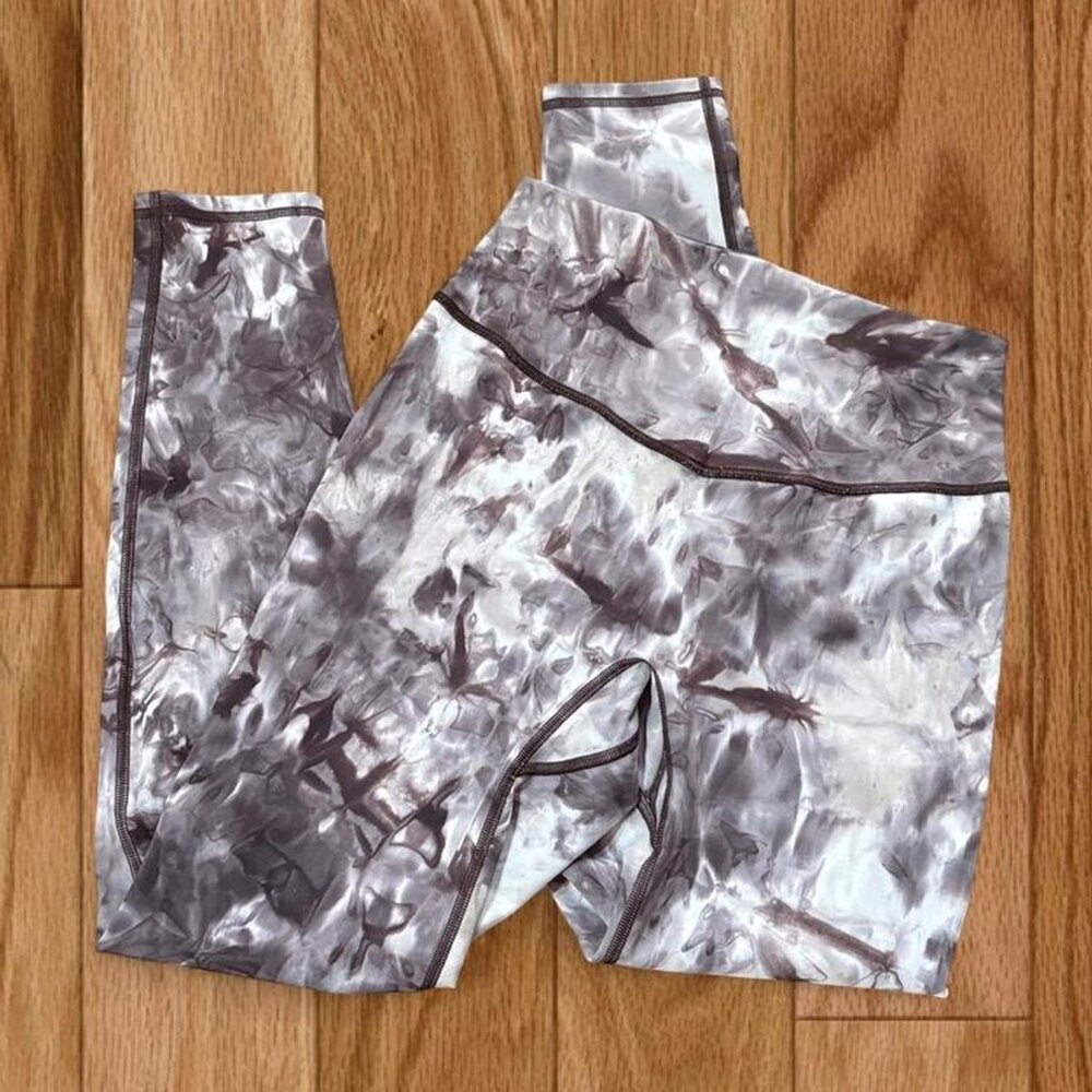 Gymshark high waisted elevate‎ leggings cement brown spray dye No front seam M